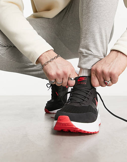 foro temperatura naranja Nike Air Max SYSTM sneakers in black and red | ASOS