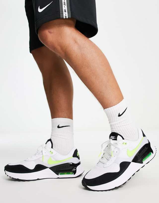 Nike Air Max SYSTM sneakers in white black and volt