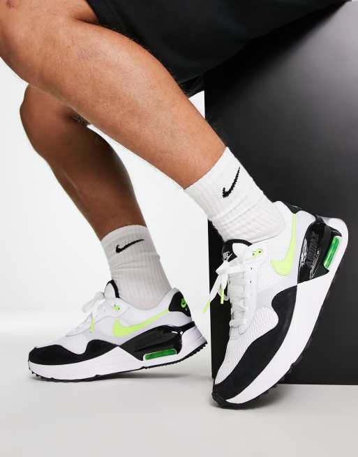 Nike Air Max SYSTM sneakers in white, black and volt