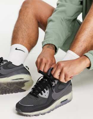 Nike Air Max Terrascape 90 Recycled-textile Low-top Trainers In Black