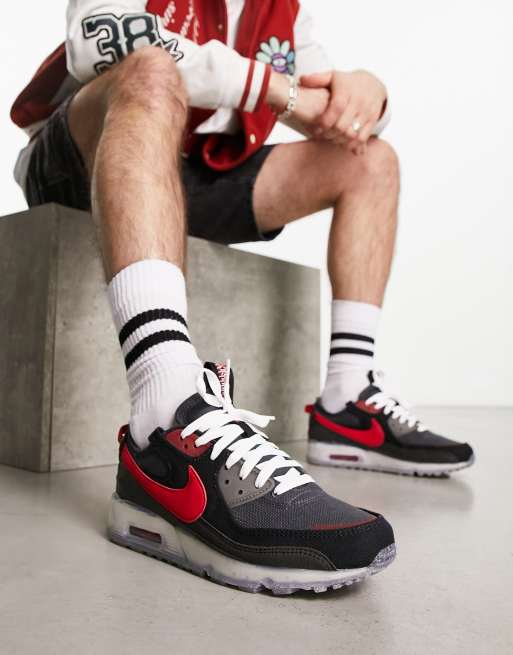 Black and red nike hot sale trainers