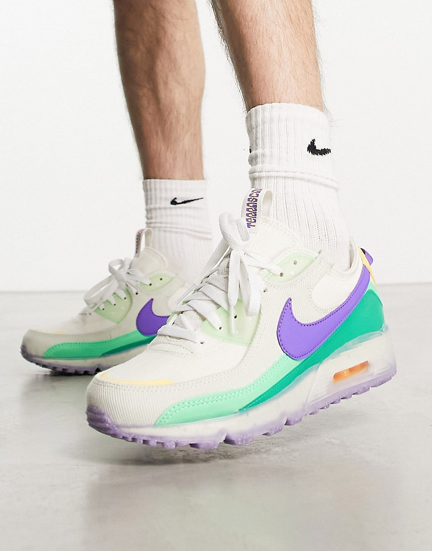 Nike Air Max Terrascape 90 trainers in green and purple