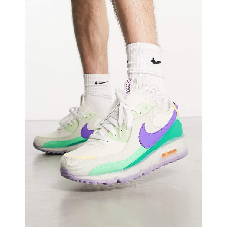 Nike air max 90 purple sale and green