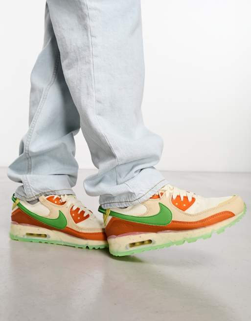 Green orange and 2025 white air max