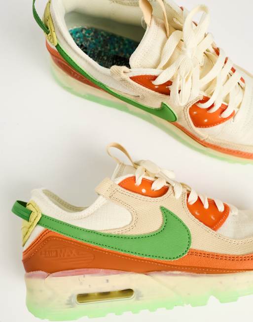 Nike air max on sale orange and green