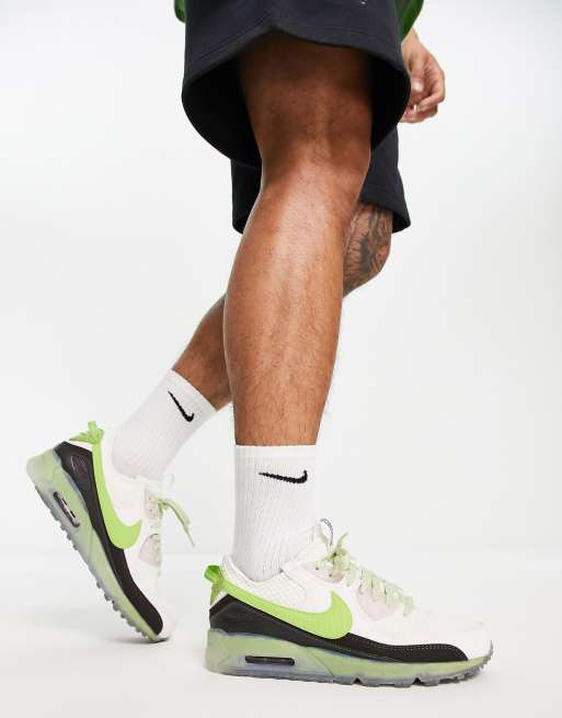 White and lime store green air max