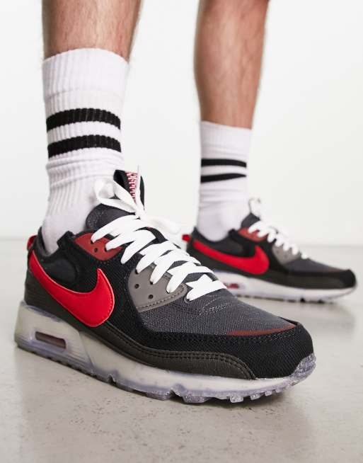 Nike Air Max Terrascape Baskets style ann es 90 Noir et rouge