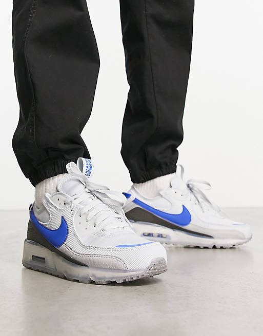 Sip Agacharse anfitriona Nike Air Max Terrascape sneakers in white and blue | ASOS
