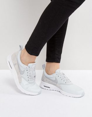 nike air max thea premium trainers in grey faux snake