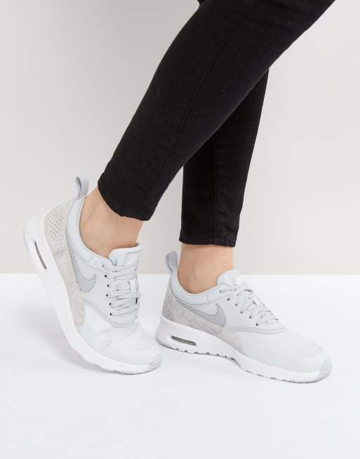 Nike Air Max Thea Premium Trainers In Grey Faux Snake Asos