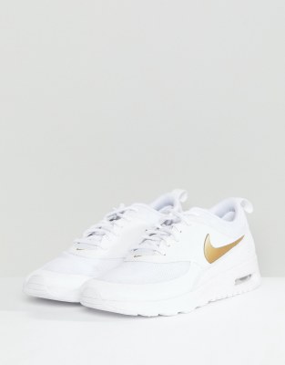 white and gold air max thea