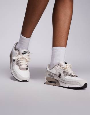 Air Max 90 - Baskets à détails peau de serpent - Marron et blanc-Neutre WM 9.5