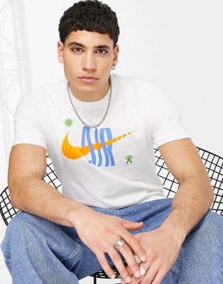 Nike Air Max 90 heavyweight oversized chest print t-shirt in white