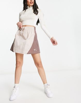 Nike Air woven mini skirt in fossil stone - ASOS Price Checker
