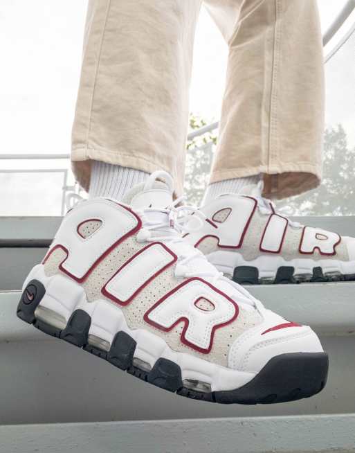 Nike Air More Uptempo 96 Baskets Blanc et rouge quipe