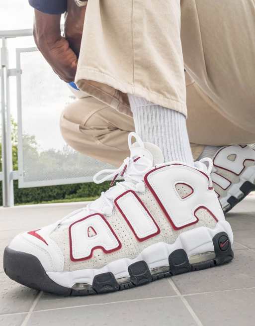 Nike Air More Uptempo 96 Baskets Blanc et rouge quipe ASOS