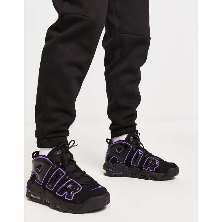 Nike uptempo 96 black grey clearance white