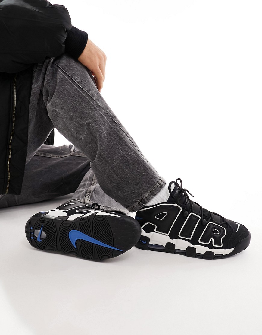 Shop Nike Air More Uptempo '96 Sneakers In Black And Blue