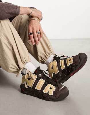 Nike Air More Uptempo '96 Sneakers In Brown And Sesame