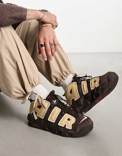 Nike Air More Uptempo '96 sneakers in brown and sesame | ASOS