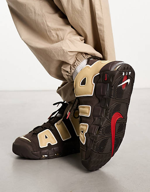 Nike Air More Uptempo '96 sneakers in brown and sesame | ASOS