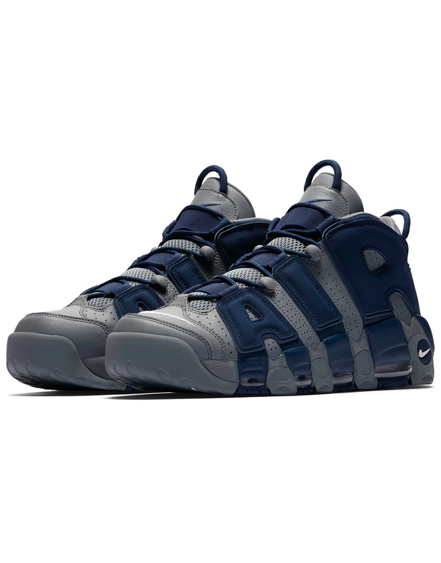 Nike Air More Uptempo '96 sneakers in cool gray/midnight navy