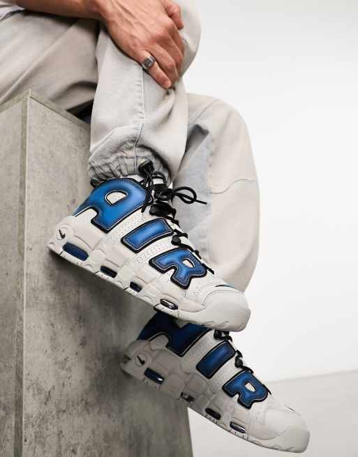 Nike Air More Uptempo '96 trainers in grey and blue | ASOS