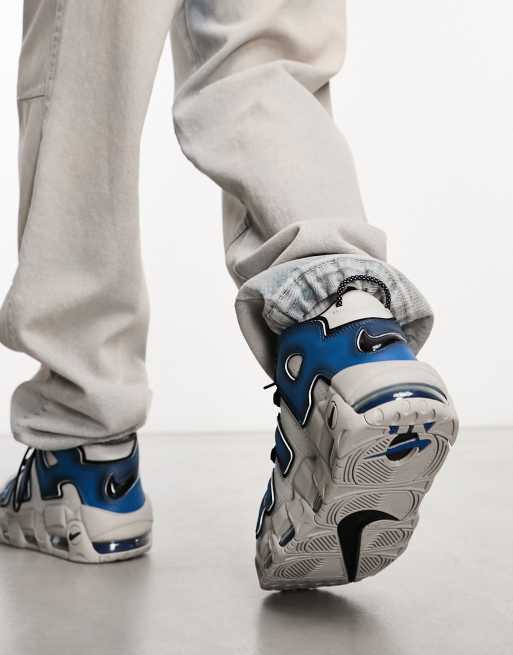 Nike Air More Uptempo 96 trainers in grey and blue ASOS