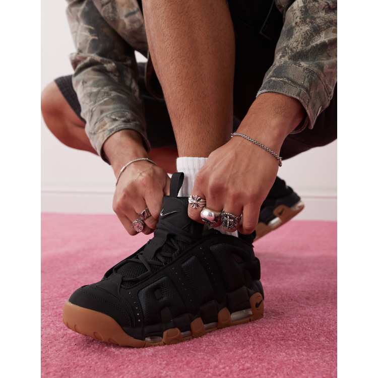 Nike Air More Uptempo Low trainers in black ASOS