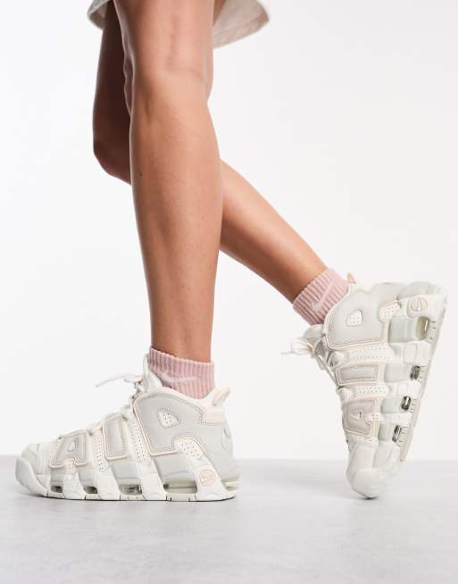 Nike air uptempo bianche e clearance argento