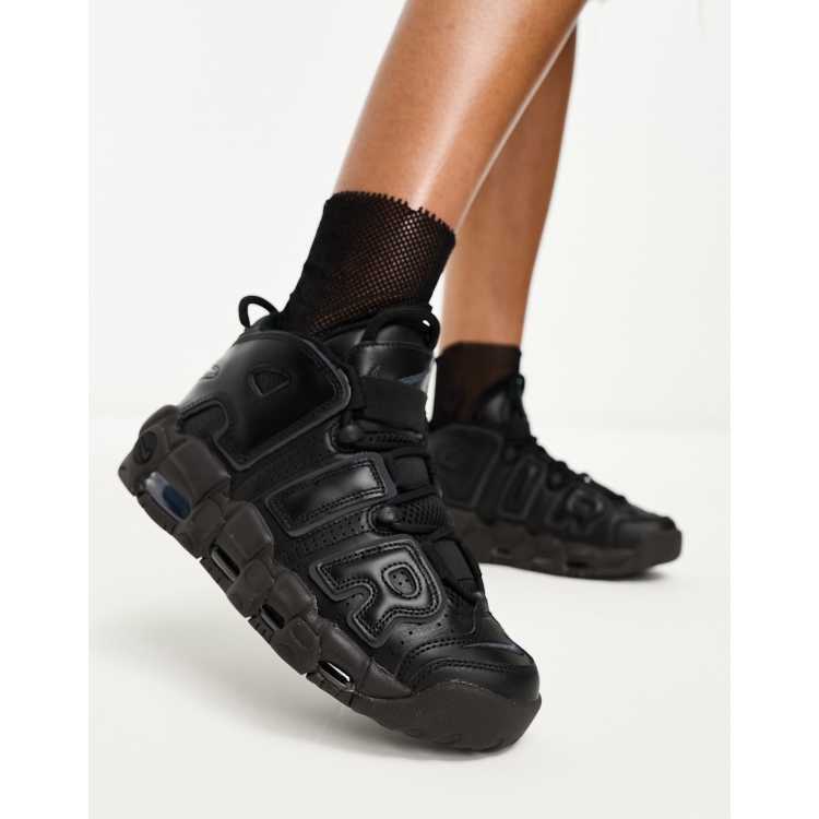 Nike more uptempo triple black hotsell