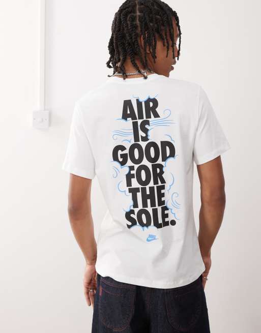 Nike Air – Oversize-T-Shirt in Weiß mit Grafikprint am Rücken