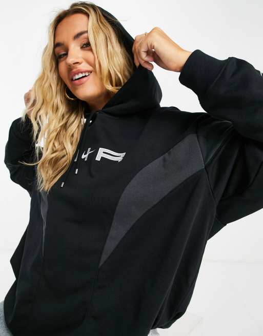 Nike Air oversized fleece hoodie in black