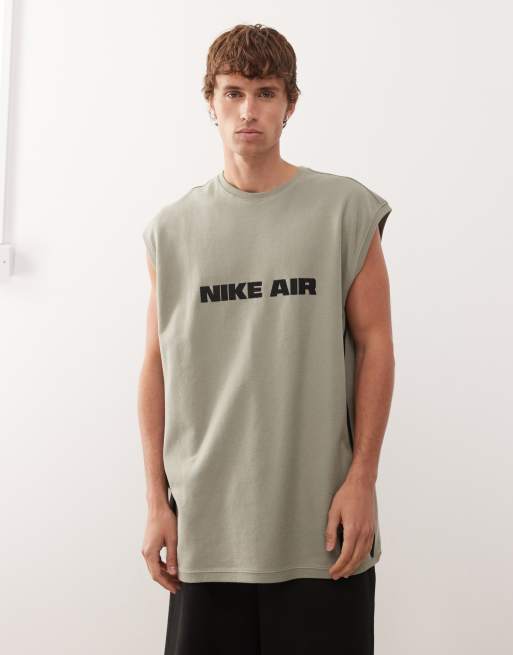Nike Air oversized short sleeve jersey top in green