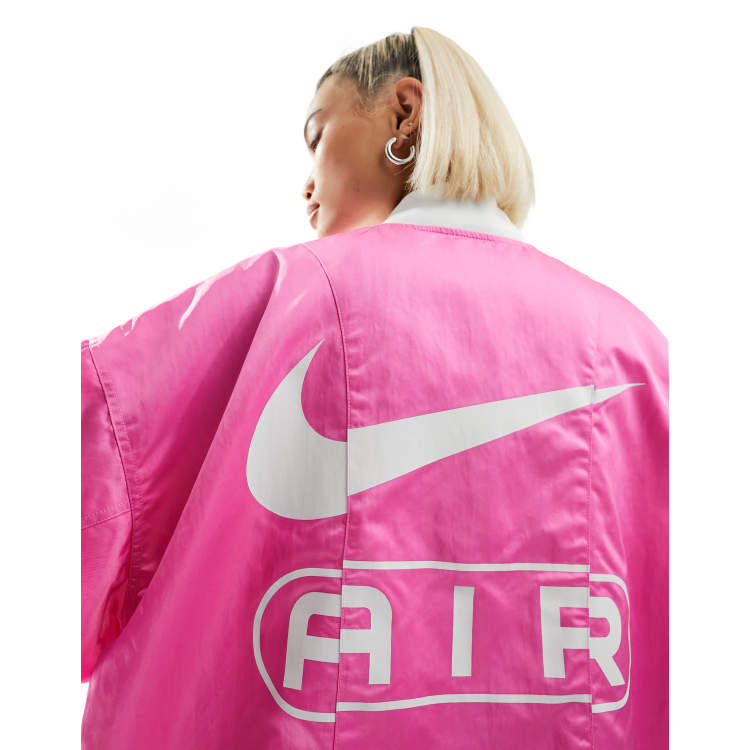 Nike Air oversized woven bomber jacket in pink | ASOS