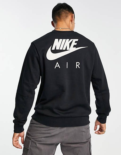 damp Il lugtfri Nike Air paneled crew neck fleece sweatshirt in black | ASOS