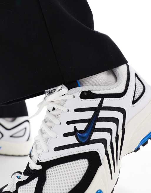 Nike – Air – Pegasus 2005 – Vita, svarta och blå träningsskor, 3 av 5