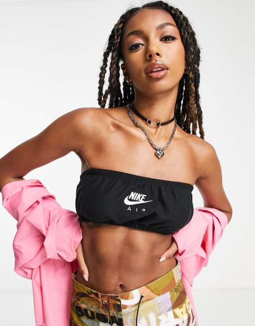 Nike Air pique bandeau top in black