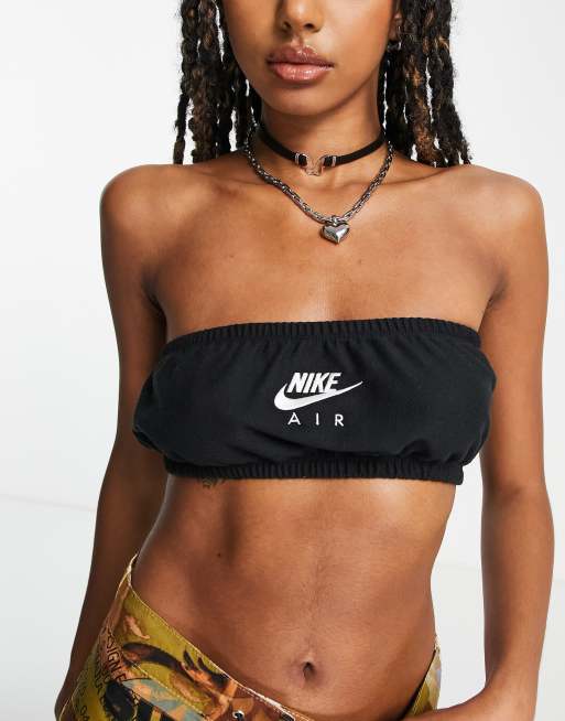 Nike Air pique bandeau top in black