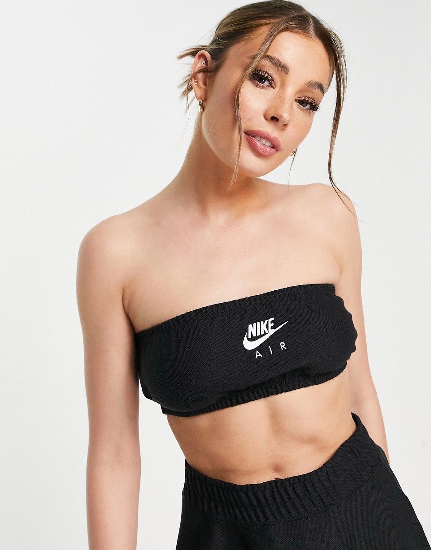 Nike Air pique bandeau top in black
