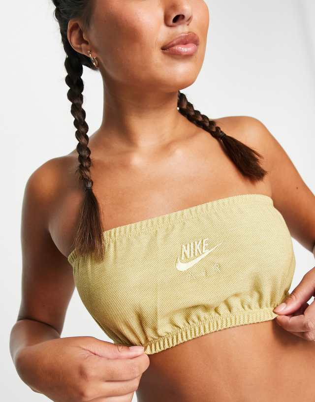 Nike Air pique bandeau top in brown