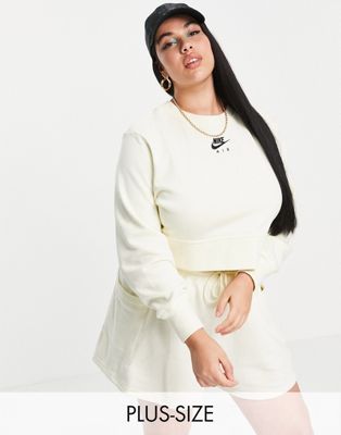 Nike Air Plus cropped fleece sweatshirt in off white - ASOS Price Checker