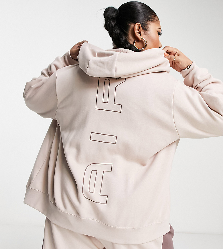 Nike Air Plus fleece hoodie in stone-Grey