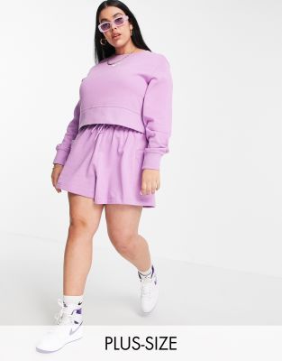 purple nike fleece shorts