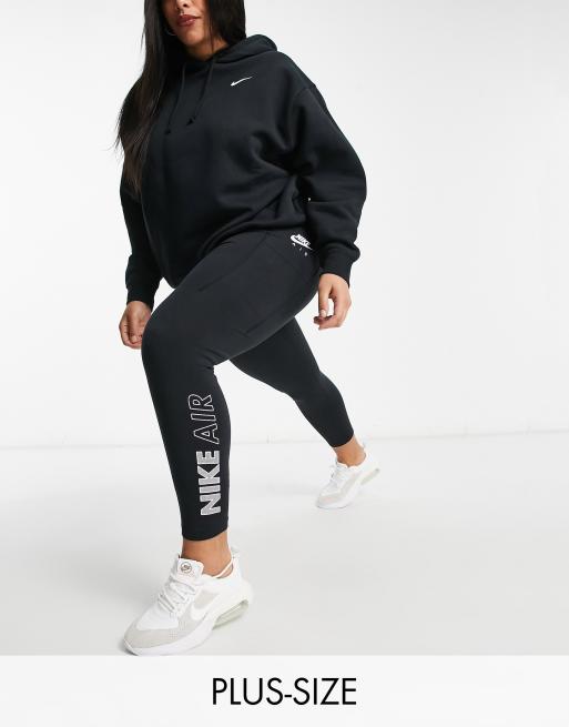 Nike Air Plus high rise leggings in black with calf logo