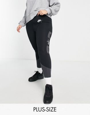 Nike Air Plus high rise leggings in black | ASOS