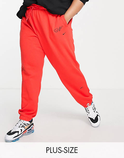 Nike Air Plus joggers in red
