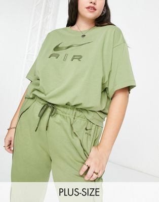 Nike Air Plus logo oversized boyfriend t-shirt in alligator green