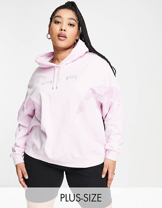 Nike - air plus oversized fleece hoodie in pink