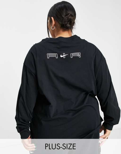 Nike Air Plus oversized long sleeve boyfriend tshirt in black ASOS